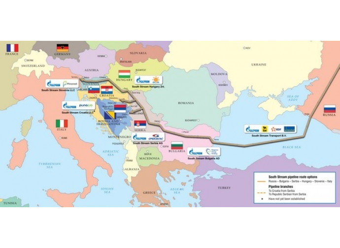 Il tracciato del South Stream